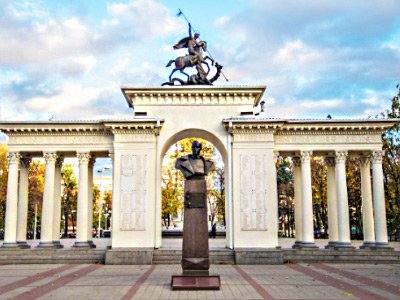 There is a square named  after Marshal G.K. Zhukov